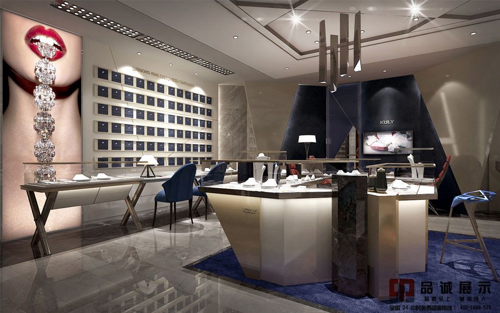 深圳展柜企业设计珠宝展柜要根据门店类型设计